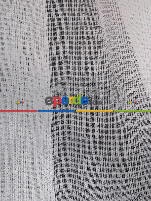 Ozi Yeni Sezon Çizgili Örme Tül Perde