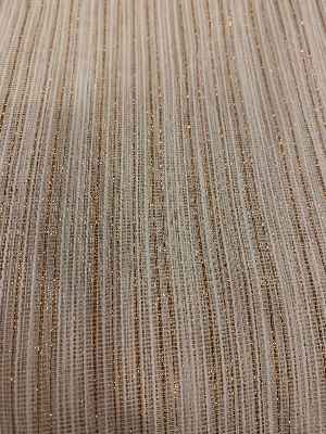 Arzenen Işıkta Doğal Parlama-ışıltı Efektli, Bakır Şerit Detaylı Tül Perde- Ekru - Kurşunlu Tül