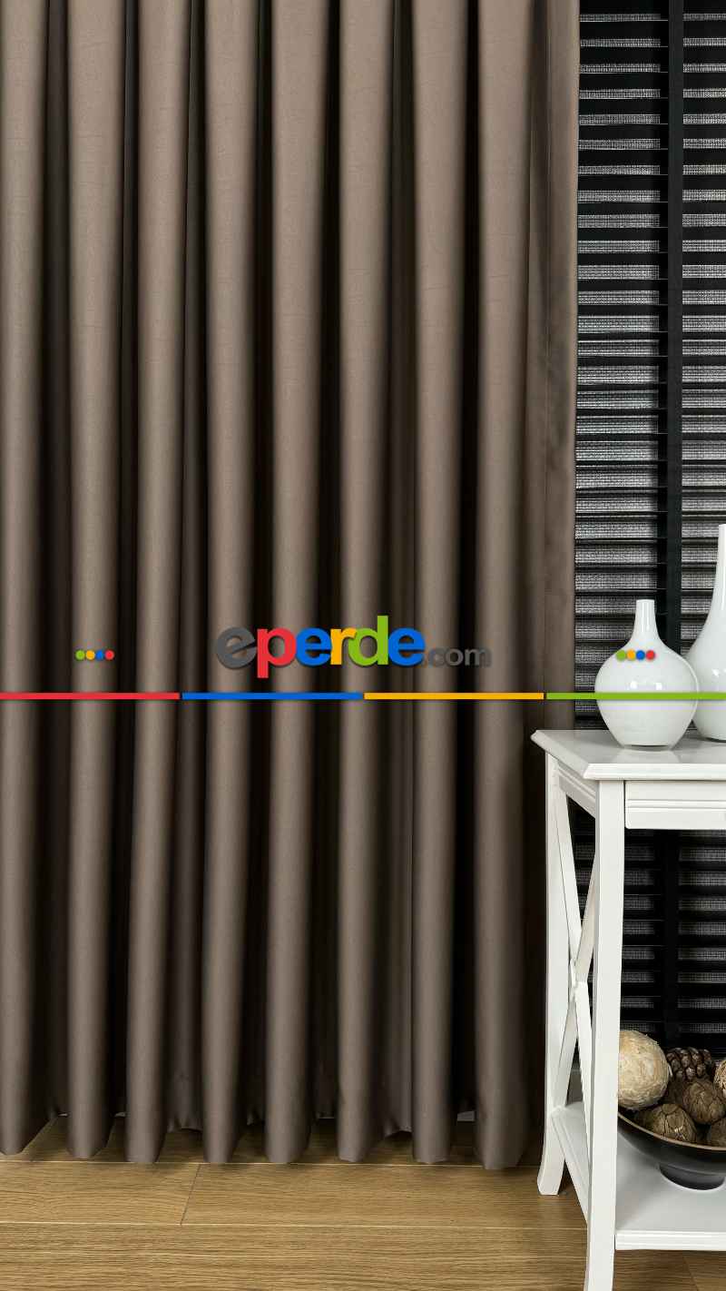 Kahverengi Blackout - Karartma Fon Perde, Premium Kalite Serisidir, %90 Oranında Işığı Keser