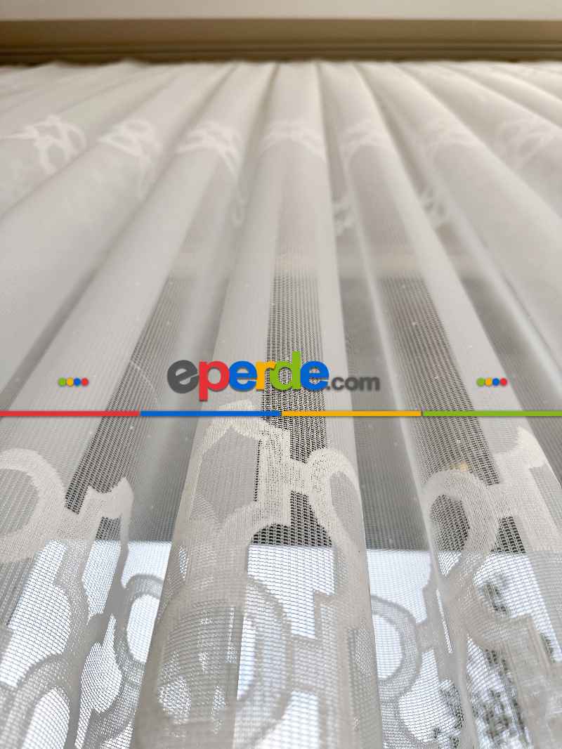 Desenli Fransız Dantel Örme Tül Perde, Desenli Ütü İstemeyen Tül