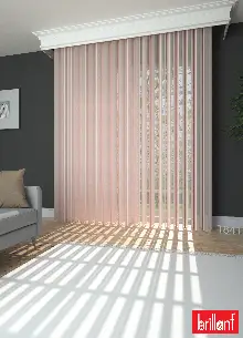 Brillant Akıllı Tül Perde Açık Pembe Renkli Tül Dikey Zebra Perde Düz 1. Kalite