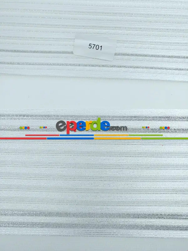 Pliseli Zebra Perde Gri Şeritli- Beyaz