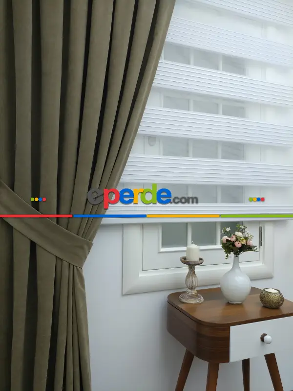 Haki Yeşil Fon Perde (280 Eninde)- Haki