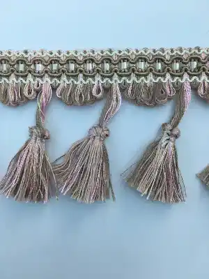 Pudra Pembe - Vizon Saçak- Pembe Pudra Pembe-Vizon Rengi