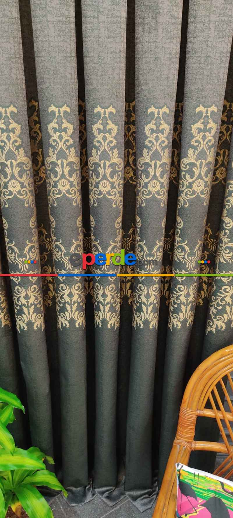 Salon Fon Perde - Kahverengi Desenli Fon Perde, Adet Fiyatıdır, İstediğiniz Boy Ölçüsünde Dikilir, Eni 50 İla 100cm Arası Seçenekler, Sık Piledir 100cm X 1cm 