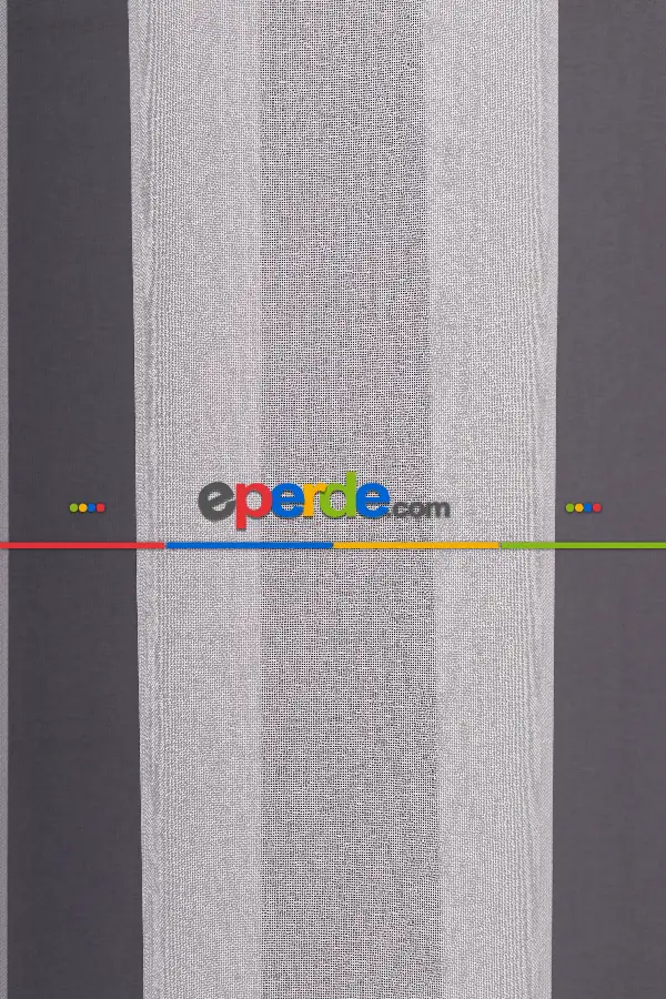 Krep Gri Düz Tül Perde