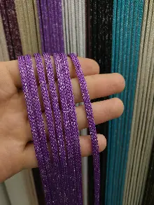 İp Perde - Mor Jumbo Simli Zincir Serisi İp Perde- Mor