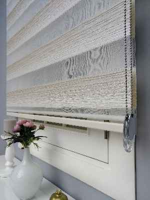 Renk Geçişli Pliseli Zebra Beyaz-krem Yeni Sezon Perle Home