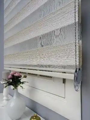 Renk Geçişli Pliseli Zebra Beyaz-krem Yeni Sezon Perle Home