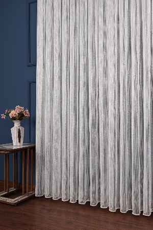 Zümrüt Altın Simli Düz Tül Perde