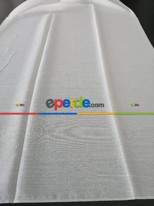 Salon - Anon Buzlu Zemin Tül Perde - Ekru