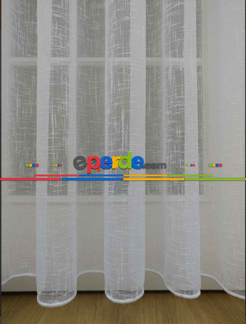 Natural Keten Hazır Ölçü Tül Birinci Kalite İplikten Özel Üretilmiştir - Kurşunlu Tül 100cm X 240cm 