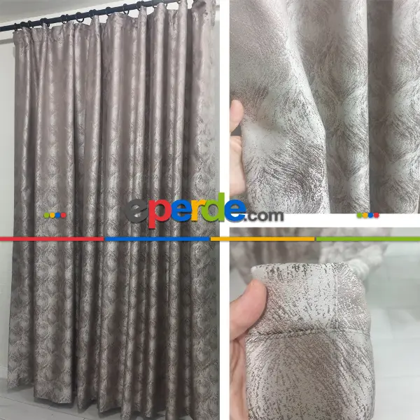 Yatak Odası - Geniş Enli Jakarlı Dokuma Salon Yatak Odası Lüks Perde