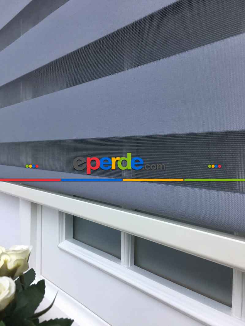 Zebra Perde - Düz Zebra Perde- Füme