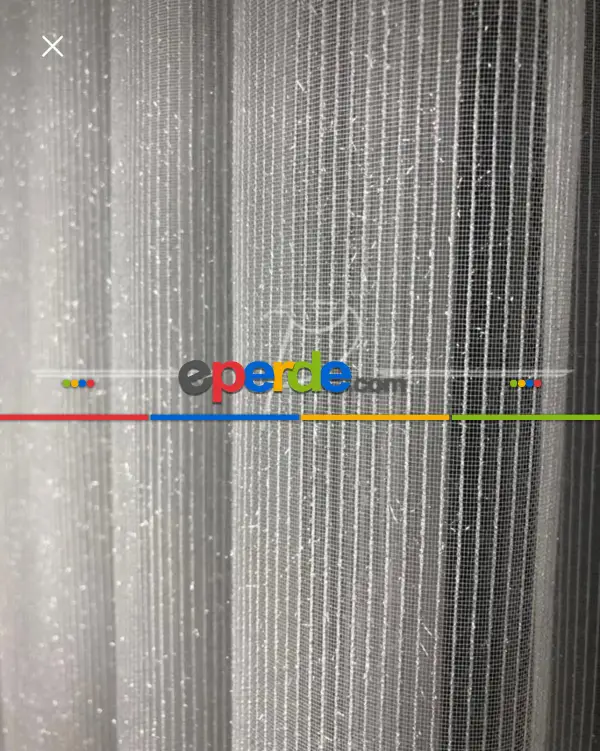 Salon - Brillant Düz Simli Lüx Tül Perde