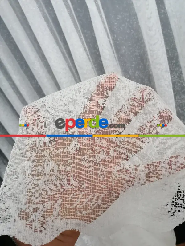 Taç Pırlanta Örme Tül Ekru