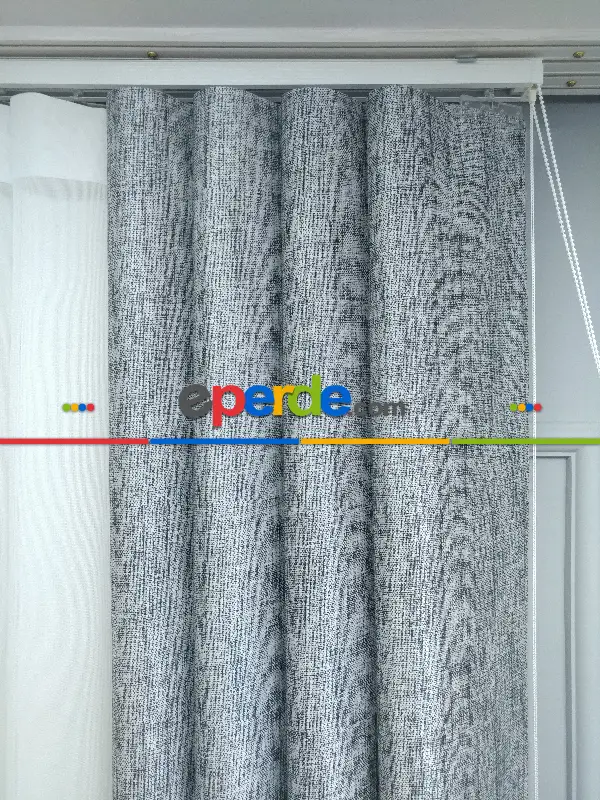 Lens Akıllı Dikey Tül Perde Antik-53- Çok Renkli 2