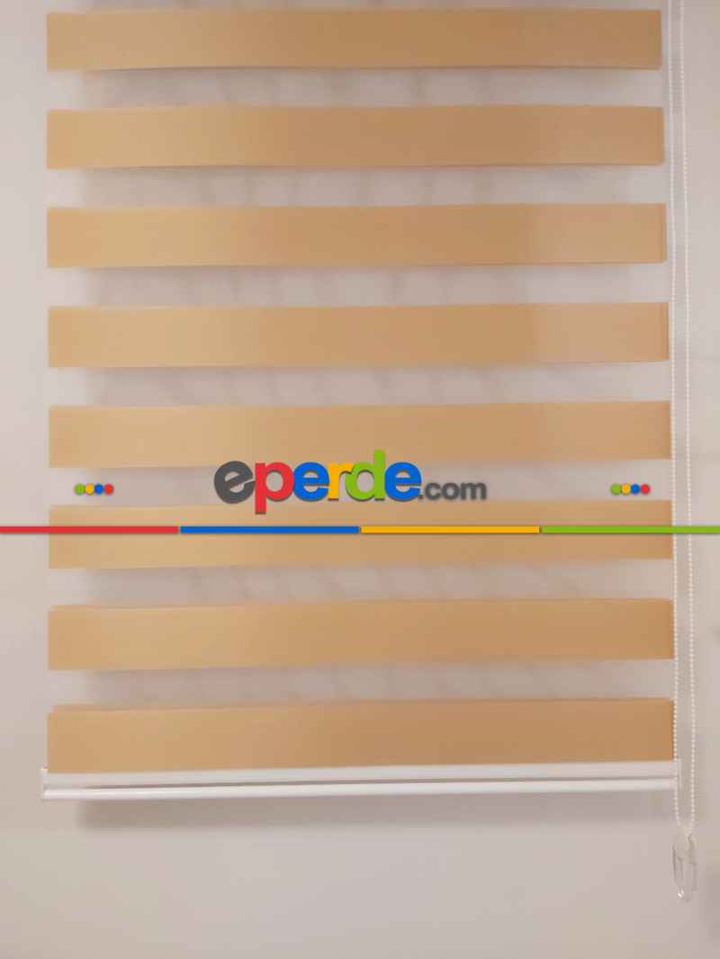 Brillant Açık Kahve Zebra Perde- Sütlü Kahve