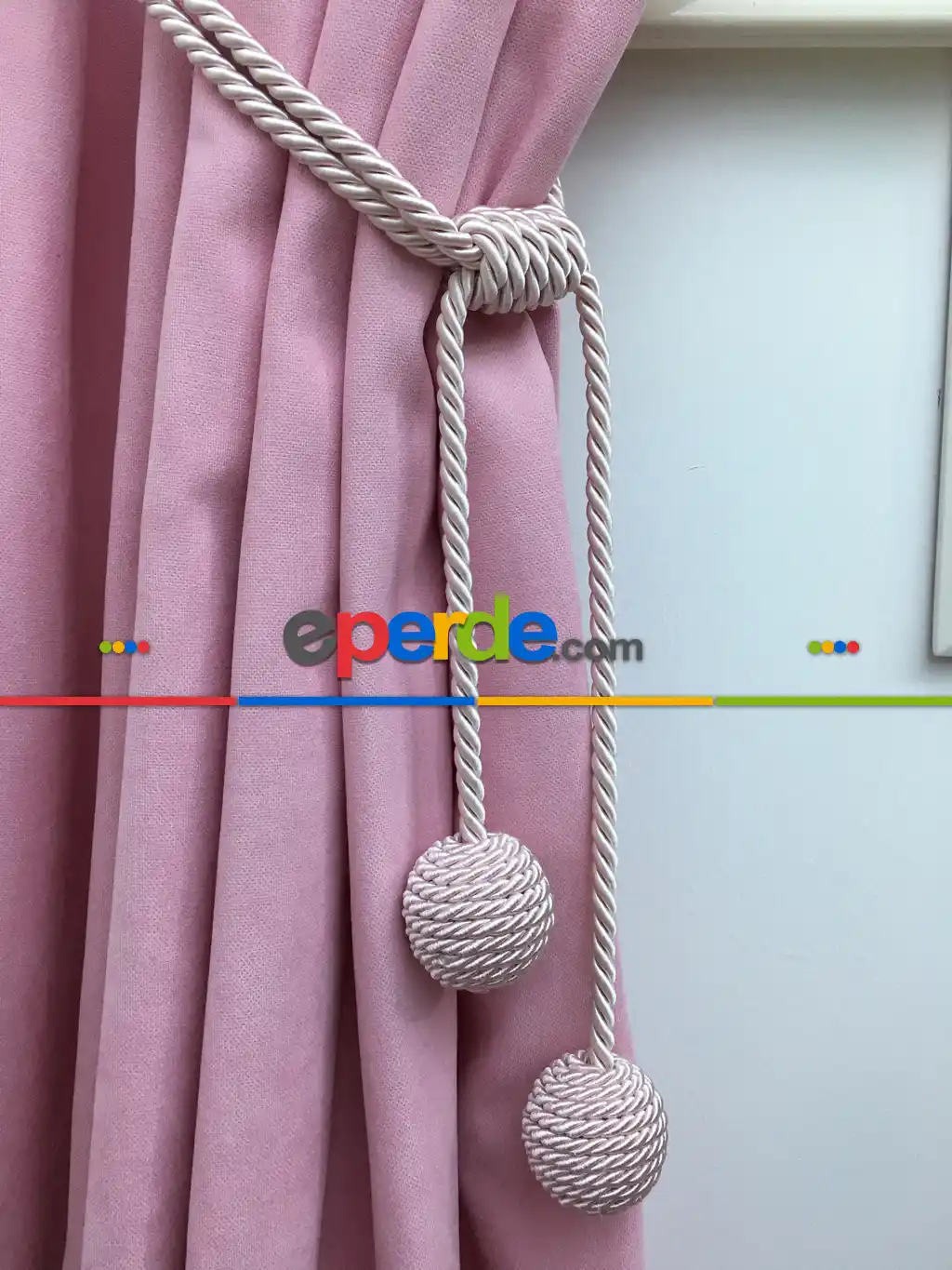 Perde Fon Bağı - Braçol - Pembe Rengi Pembe