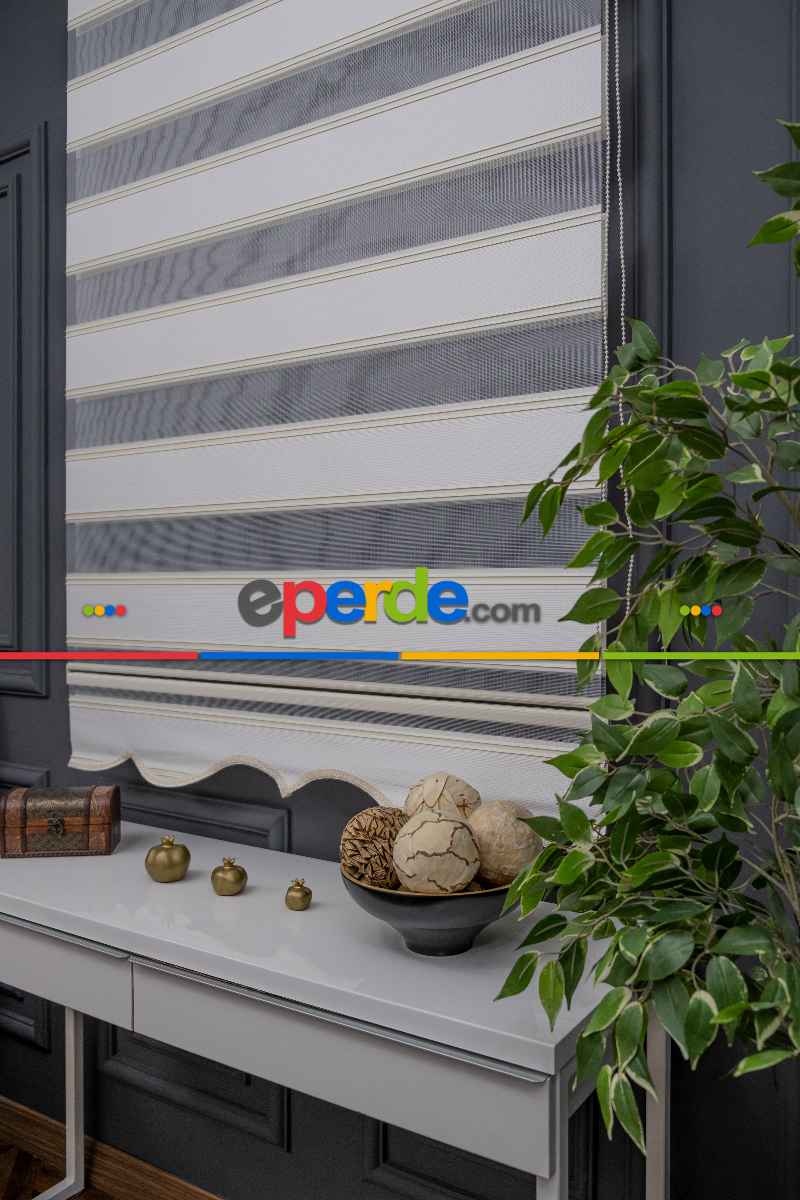 Oturma Odası - Zebra Perde - Yarım Plise - Geniş Palet Zebra Perde