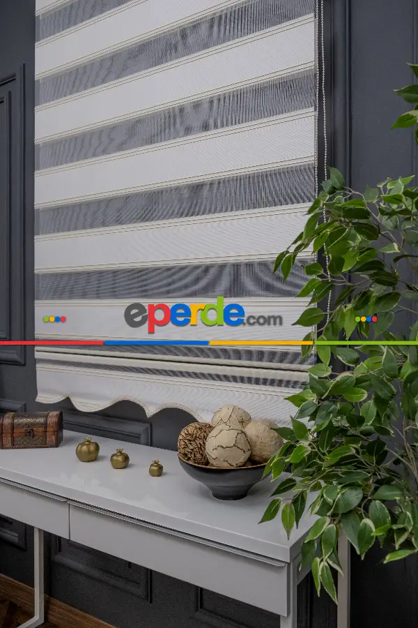 Mutfak- Zebra Perde - Yarım Plise - Geniş Palet Zebra Perde