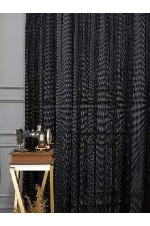 Yatak Odası Tül - Siyah Renk Fileli Tül Perde Ofis Büro Mutfak Tül Perde