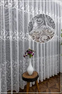 Ft Serisi Vakko Desen Tül Perde- Ekru