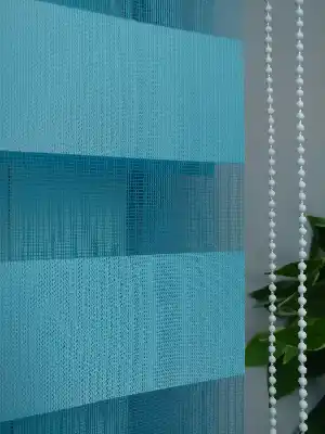 Perle Home Düz Mavi Zebra Perde