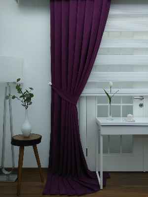 Mor Düz Fon Perde- Mor