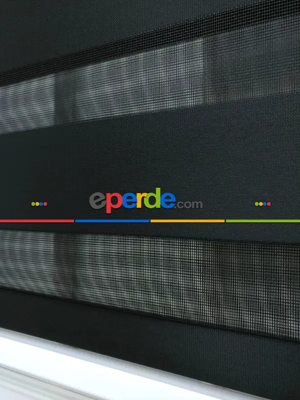 Zebra Perde - Düz Zebra Perde- Siyah