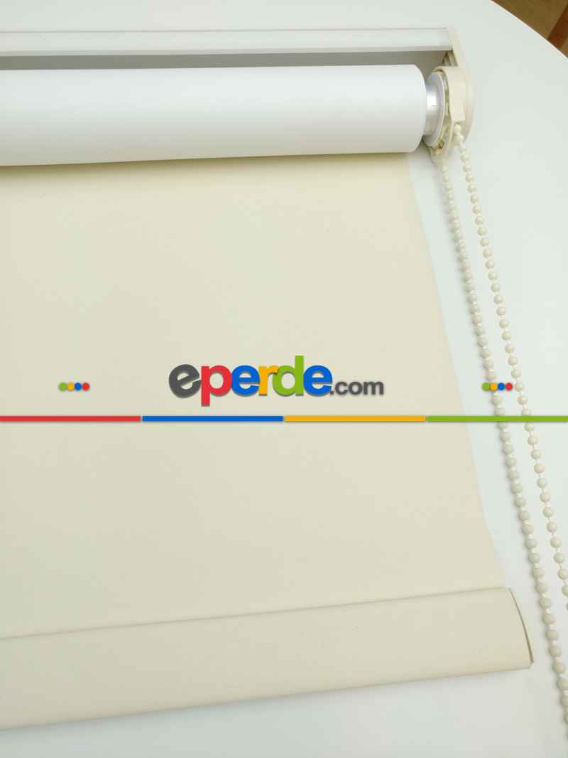 Stor Perde Karartma Blackout (pvc Kaplama) Kalın Dokulu- Krem Koyu