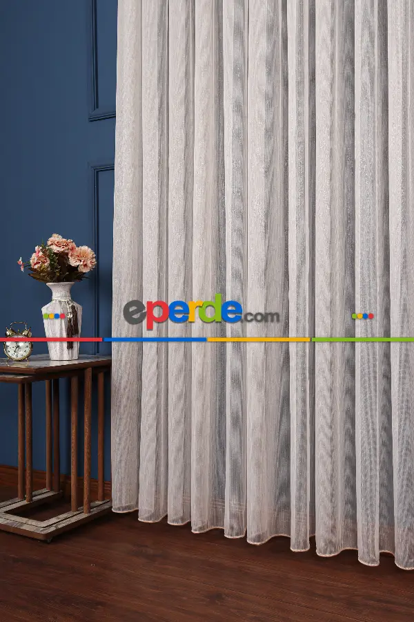 Krem Düz Tül Perde