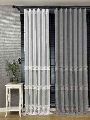 Antrasit Gri Tül Perde