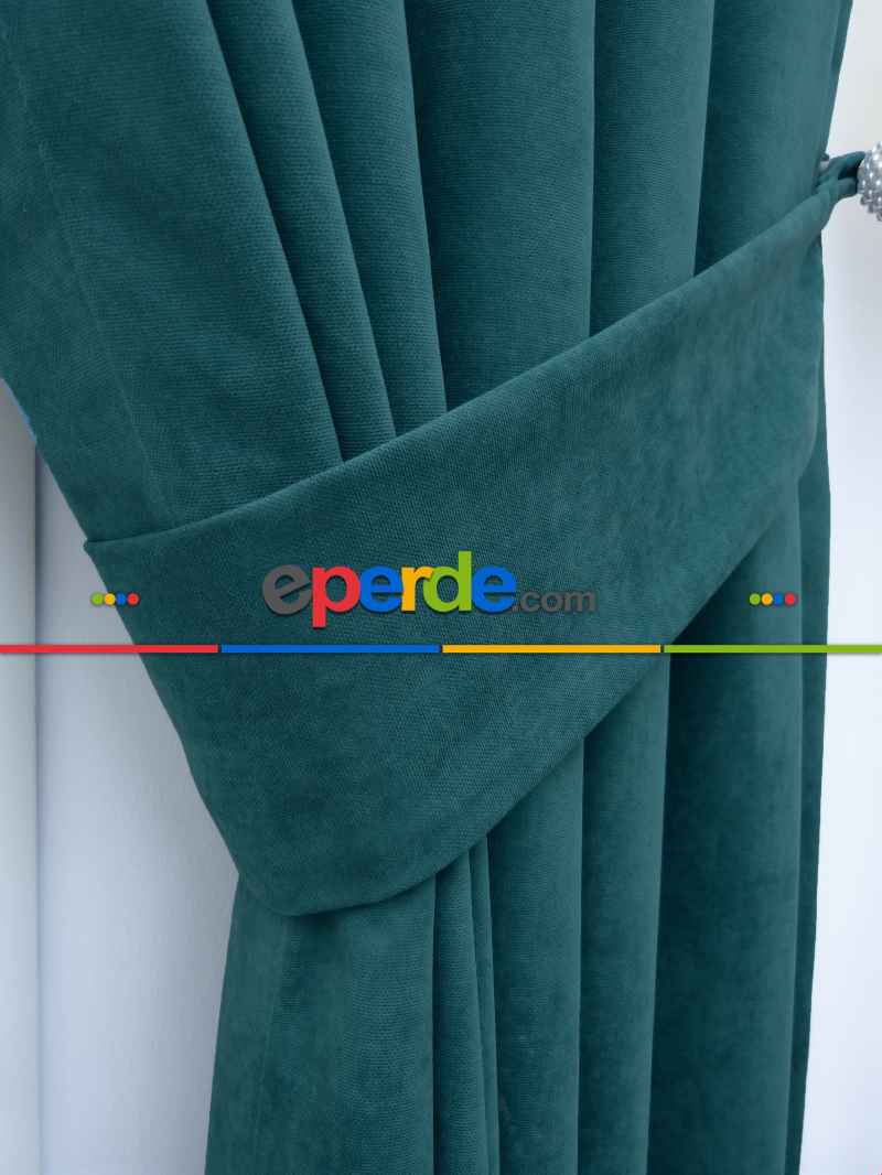 Bebek Odası - Petrol Mavi - Düz Fon Perde 820