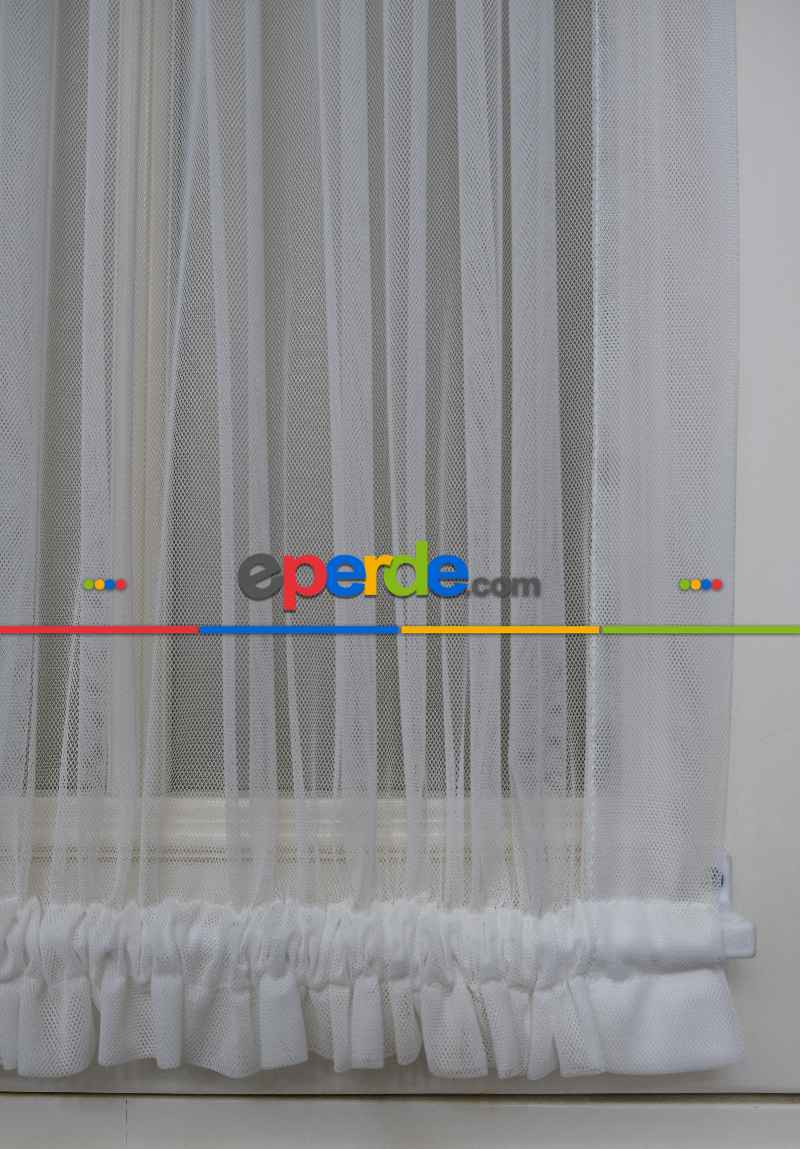 Briz Perde - Ekru Kar Tül Ütü İstemeyen Fantazi Tül