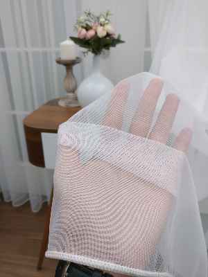 Salon Tül - Düz Tül Pırıltılı Zemin Perde- Ekru