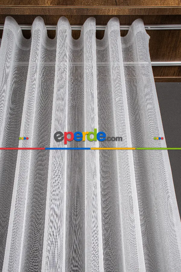 Salon - Altın/gümüş Etek Patine Desenli Tül Perde - Armür Dokuma Keten Efektli Zemin