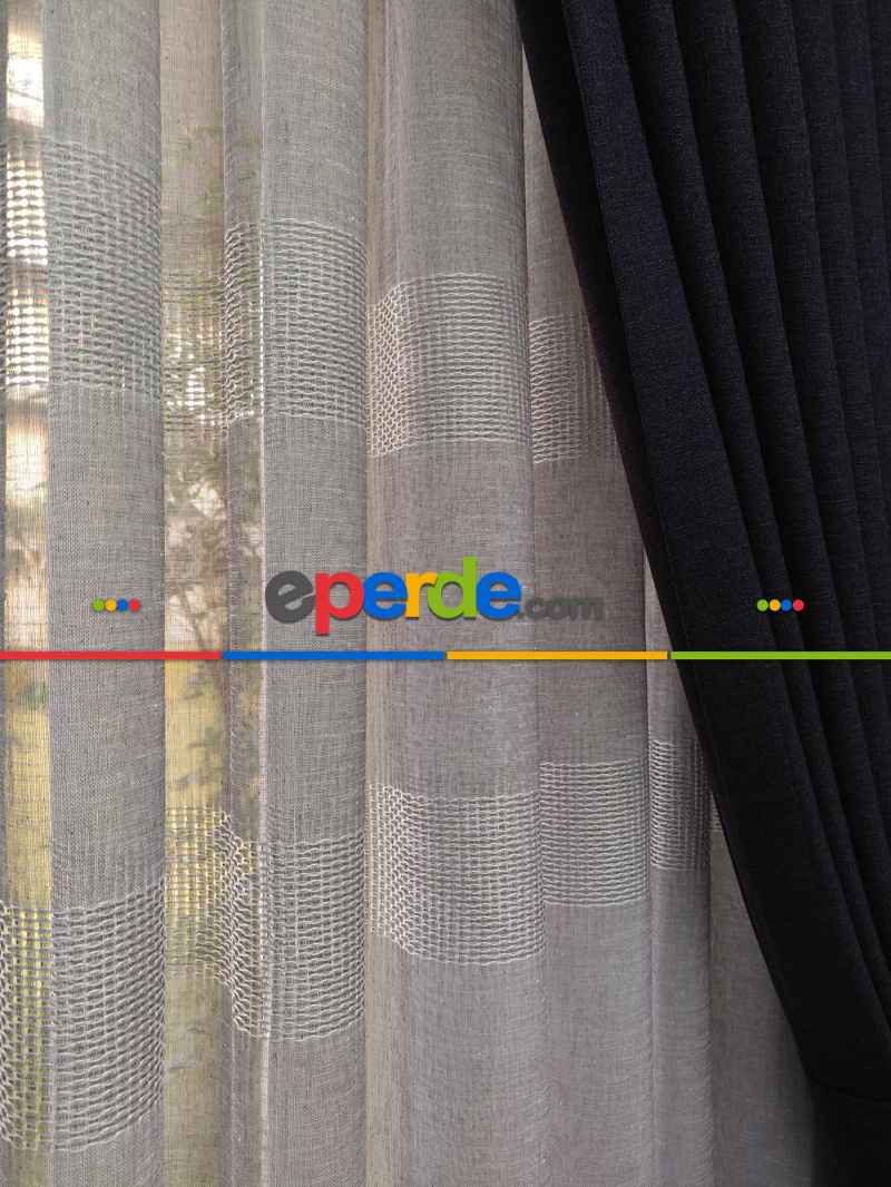 Keten Patlıcan Moru Rengi Düz Fon Perde- Mor Patlıcan Moru