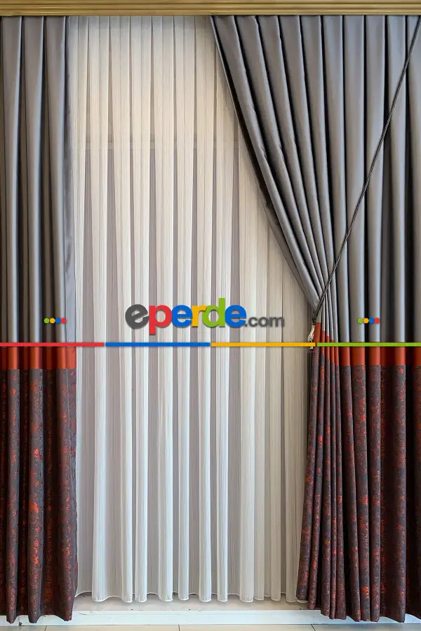 Çizgili Tül Dökümlü Parlak 200cm X 260cm 