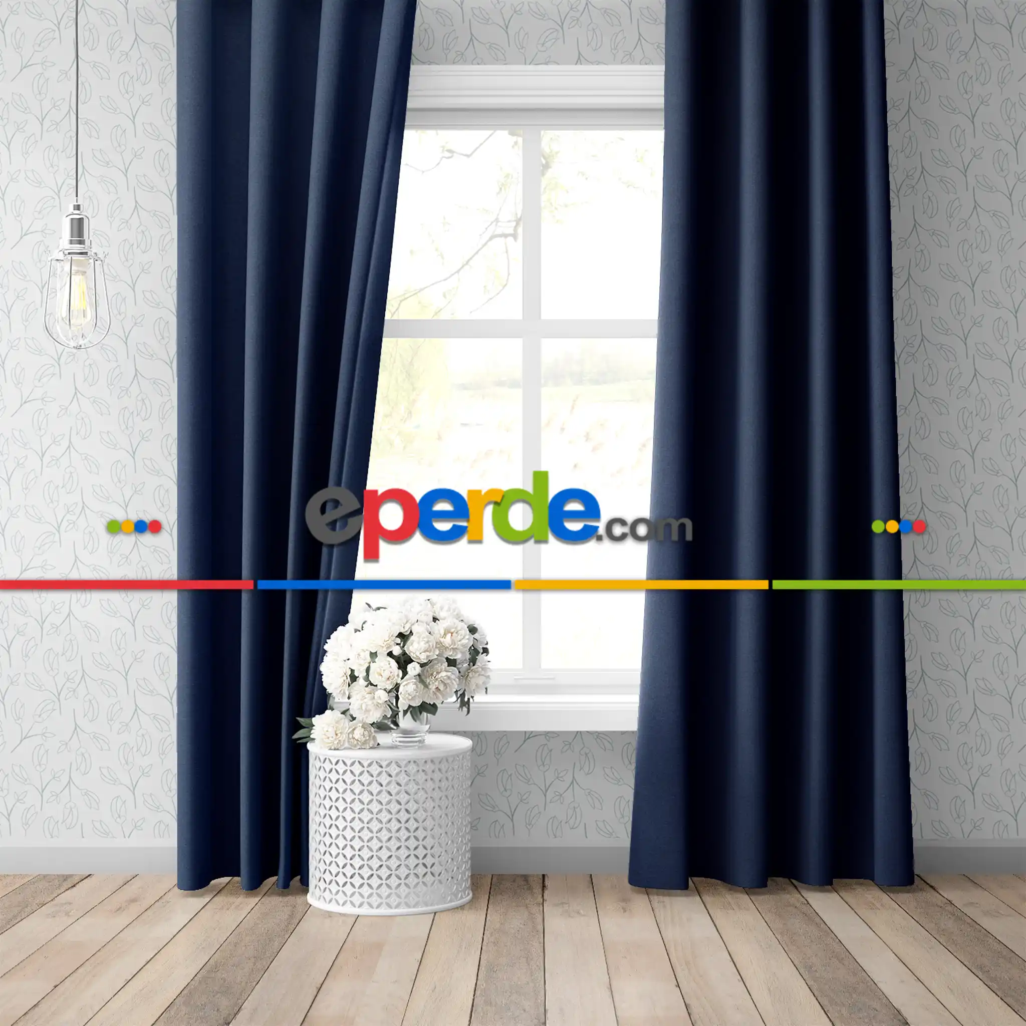 Blackout Karartma Tek Kanat Fon Perde Mavi