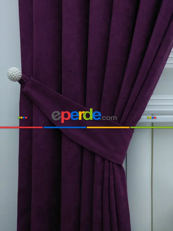 Mor Düz Fon Perde- Mor