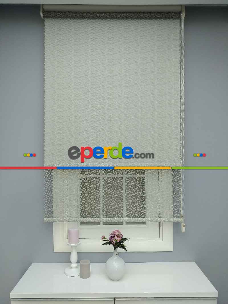 Çiftli Sistem Dantel Stor- Siyah-altın