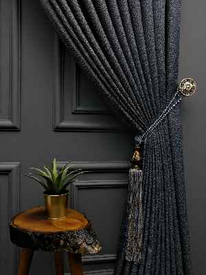 Gerçek Hasır Dokuma Salon Fon Perdesi 2021 Elite Series- Füme-mavi Grimsi