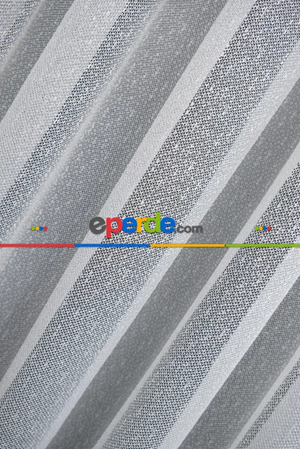 Salon Tül Perde - Şehrazat Fransız Danteli Etek Ucu Kahve Renk Nakışlı Örme Tül