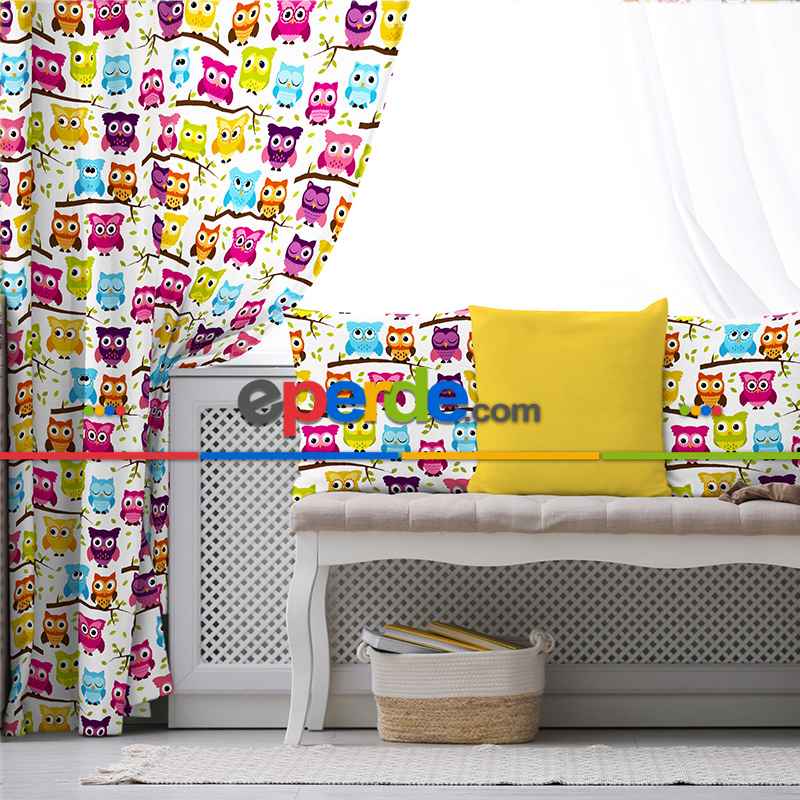 Çocuk Odası Fon Perde Evim K-127 Kumaşı Kalındır Duck Bezi Değildir