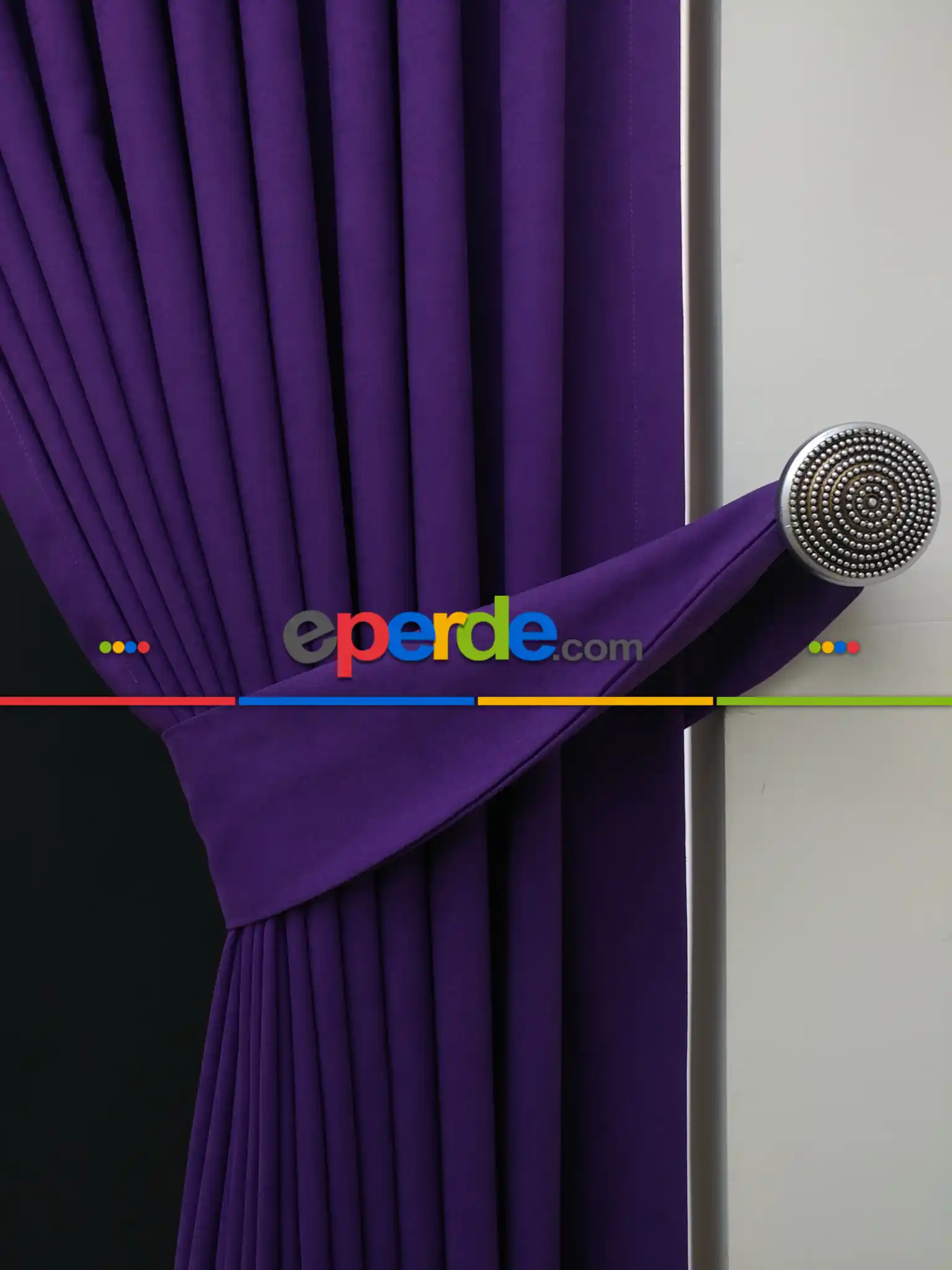 Düz Renk Dökümlü Fon Perde (150)- Mor