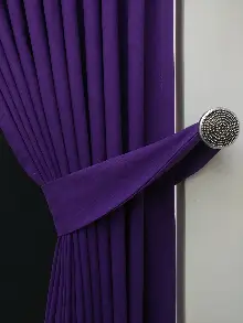 Düz Renk Dökümlü Fon Perde (150)- Mor