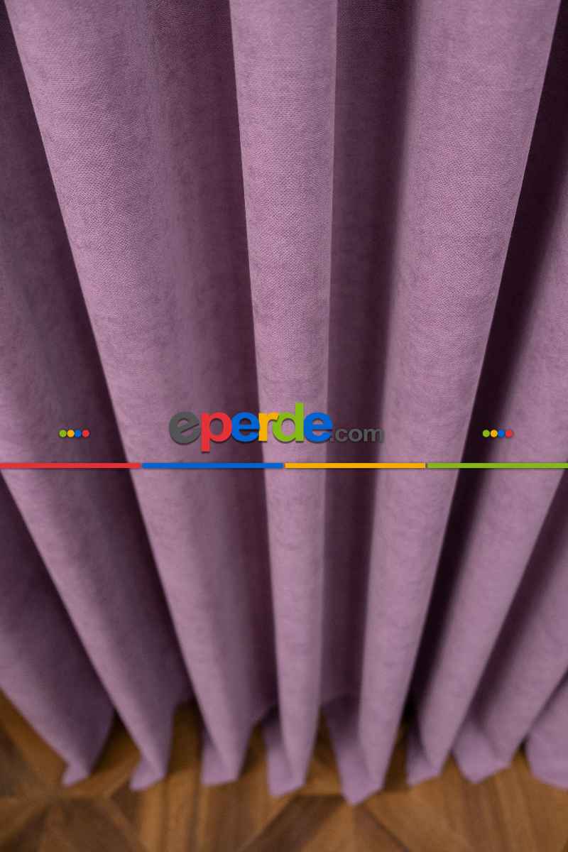 Koyu Lila Düz Fon Perde En Dökümlü Fon Perde