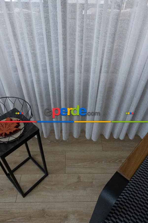 Naturel Keten Tül - Ekru - Kurşunlu Tül