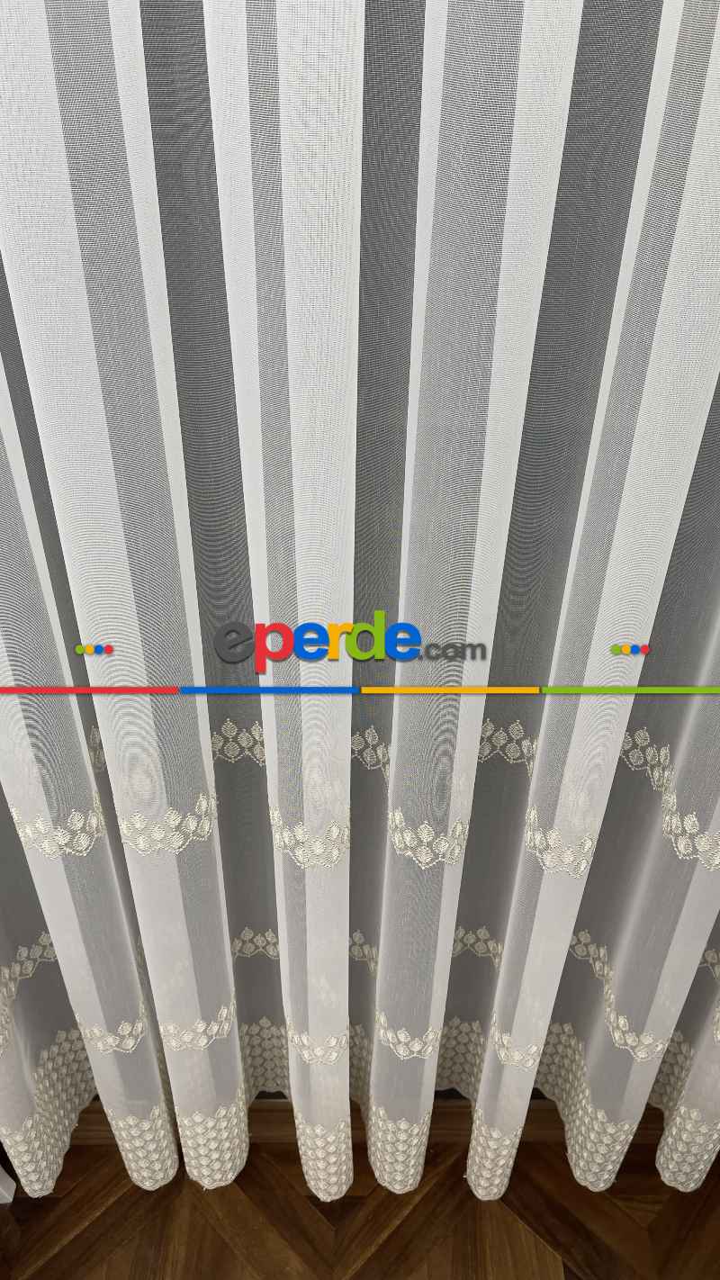 Yatak Odası - Premium Seri Trend Perde Modelleri 2023-kabartma Atlas İplikle Nakışlı İşleme Tül Perde 02